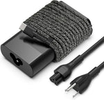 Agarwals 65-Watt USB C Slim Laptop Charger front view showing compact power adapter block and braided cable.