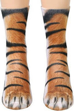 FreeNFond animal paw socks front view novelty crew socks