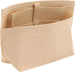 Purse Organizer Insert for Handbags & Base Shaper 2pc Set, Felt Neverfull MM Organizer Insert, Tote Bag Organizer with Zipper Pocket and Bottle Holder, Fit Speedy 30 Neverfull MM and More,Beige-L - Image 13
