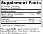 NATURELO Quercetin 120 count vegetarian capsules full view