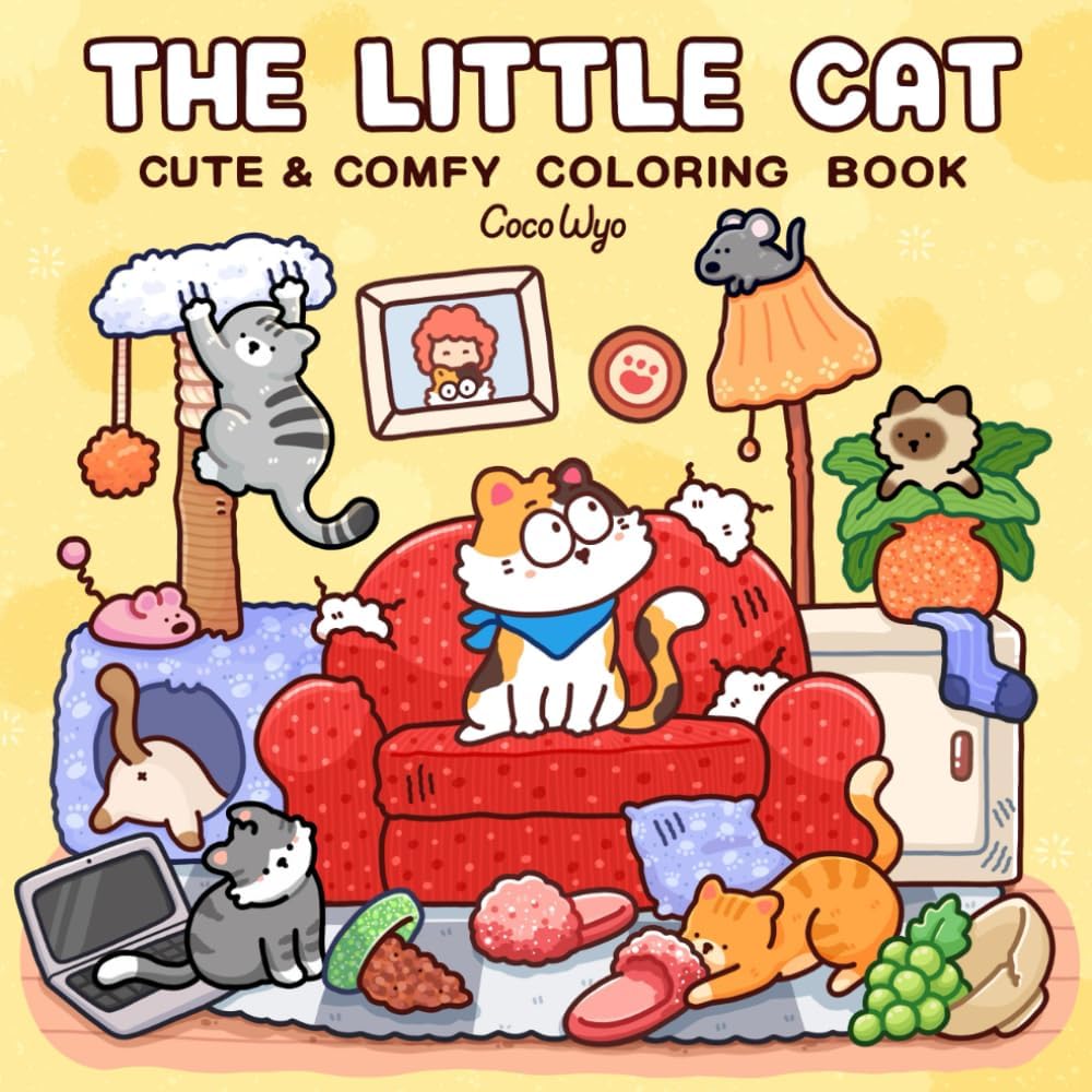 The Little Cat: Cozy Life of Kitty Coloring Book for Adults and Teens (Cozy & Cute Coloring) - Image 1