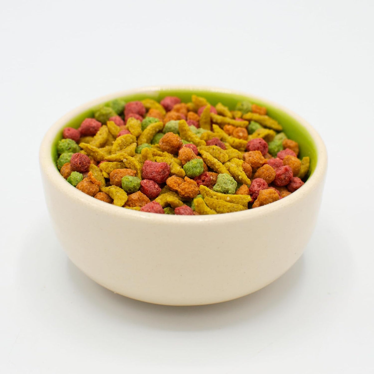 Small bowl filled with ZuPreem FruitBlend pellets for birds