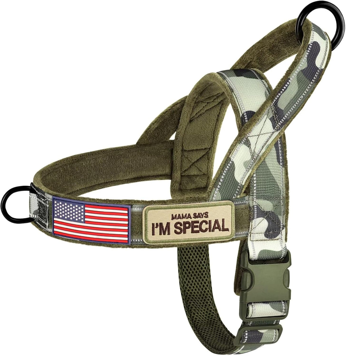 Forestpaw No Pull Dog Harness with Large Handle,Slip on Reflective Vest with Quick Release Buckle,Comfortable Flannel Lining for Medium Large Dogs Walking Training (Includes 3 Patches),Brown L - Image 10