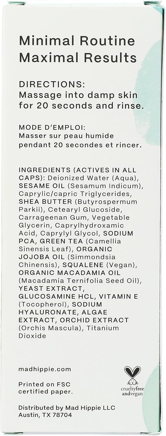 Mad Hippie Cream Cleanser 4 fluid ounce bottle packaging