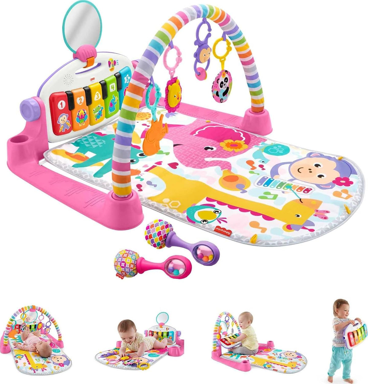 Fisher-Price Deluxe Kick and Play Piano Gym front view