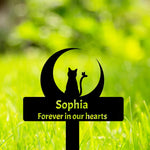 Custom Cat Name Memorial Grave Stake Marker, Personalized Floral Cat Memorial Grave Marker, Customized Flowers Butterfly Cat Memorial Stake Outdoor Metal Grave Plaque Cat Memorial Statue - Image 13