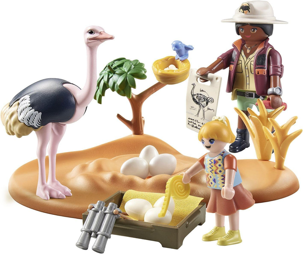 Playmobil Wiltopia Ostrich Keepers wildlife playset lifestyle view