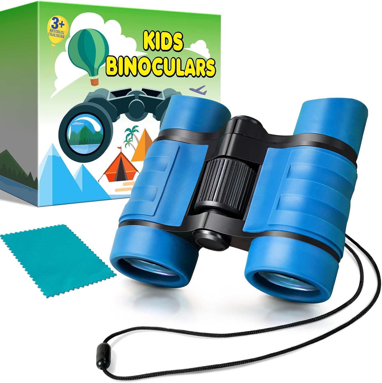 Yopinsand kids binoculars front view in blue and black