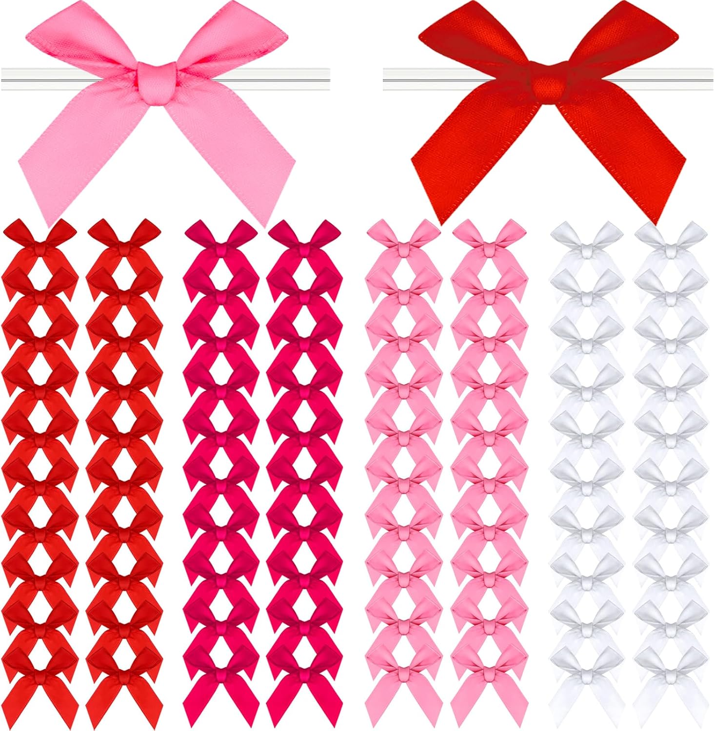 Adodotoe Satin Twist Tie Bows front view of premium packaging decoration accessories