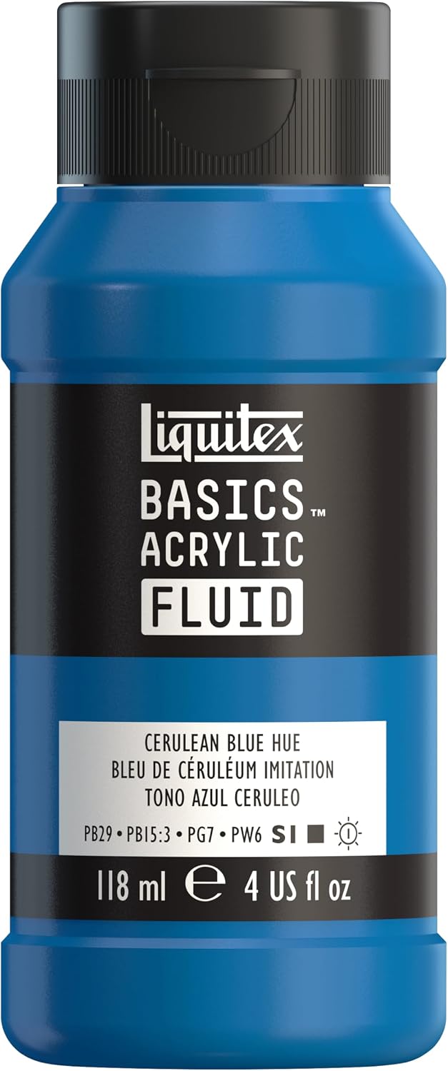 Liquitex BASICS Acrylic Fluid Paint, 118ml (4-oz) Bottle, Light Blue Permanent - Image 11