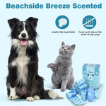 Tear proof and easy dispensing pet poop bag rolls with a secure matching attachment clip.