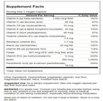 Swanson Daily Multivitamin Without Minerals supplement facts and ingredients label