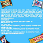 Snickers Twix Milky Way and 3 Musketeers minis assorted pile