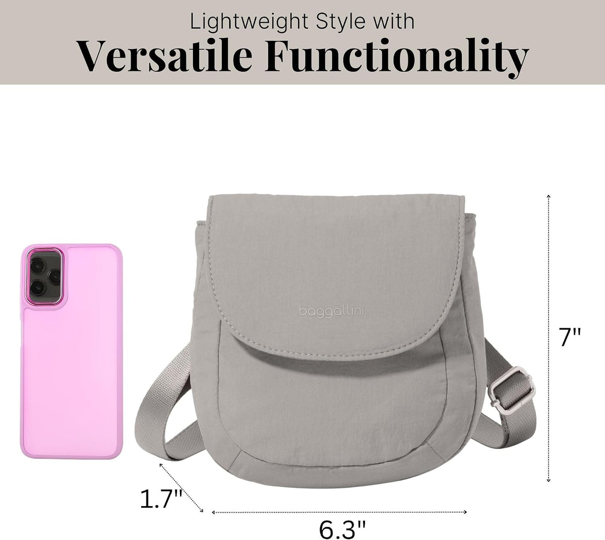 Baggallini Swift Flap Mini Crossbody side profile