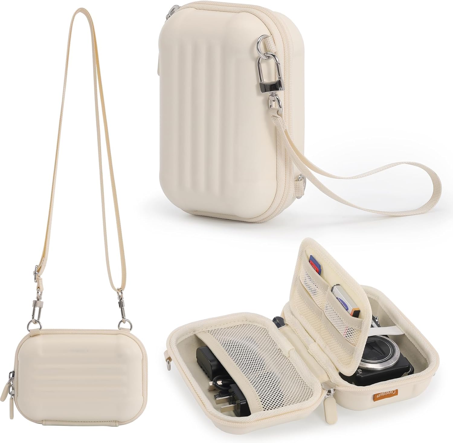 Cwatcun hardshell digital camera case front view in white