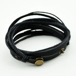 Close up of soft braided leather and multicolor rope texture
