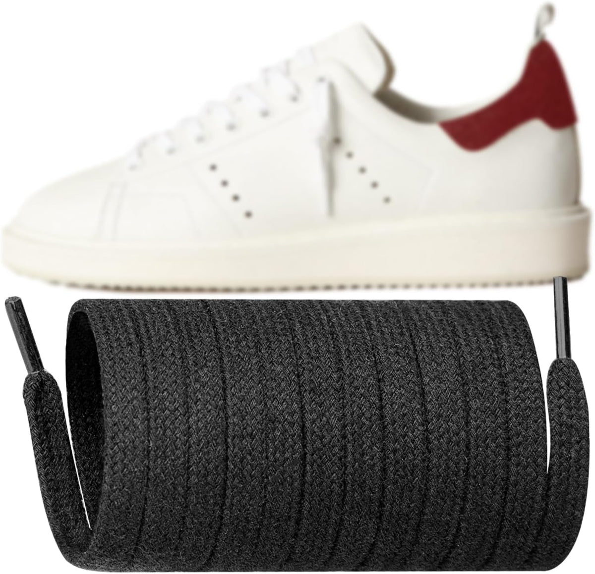 Endoto replacement laces styled in flat formation