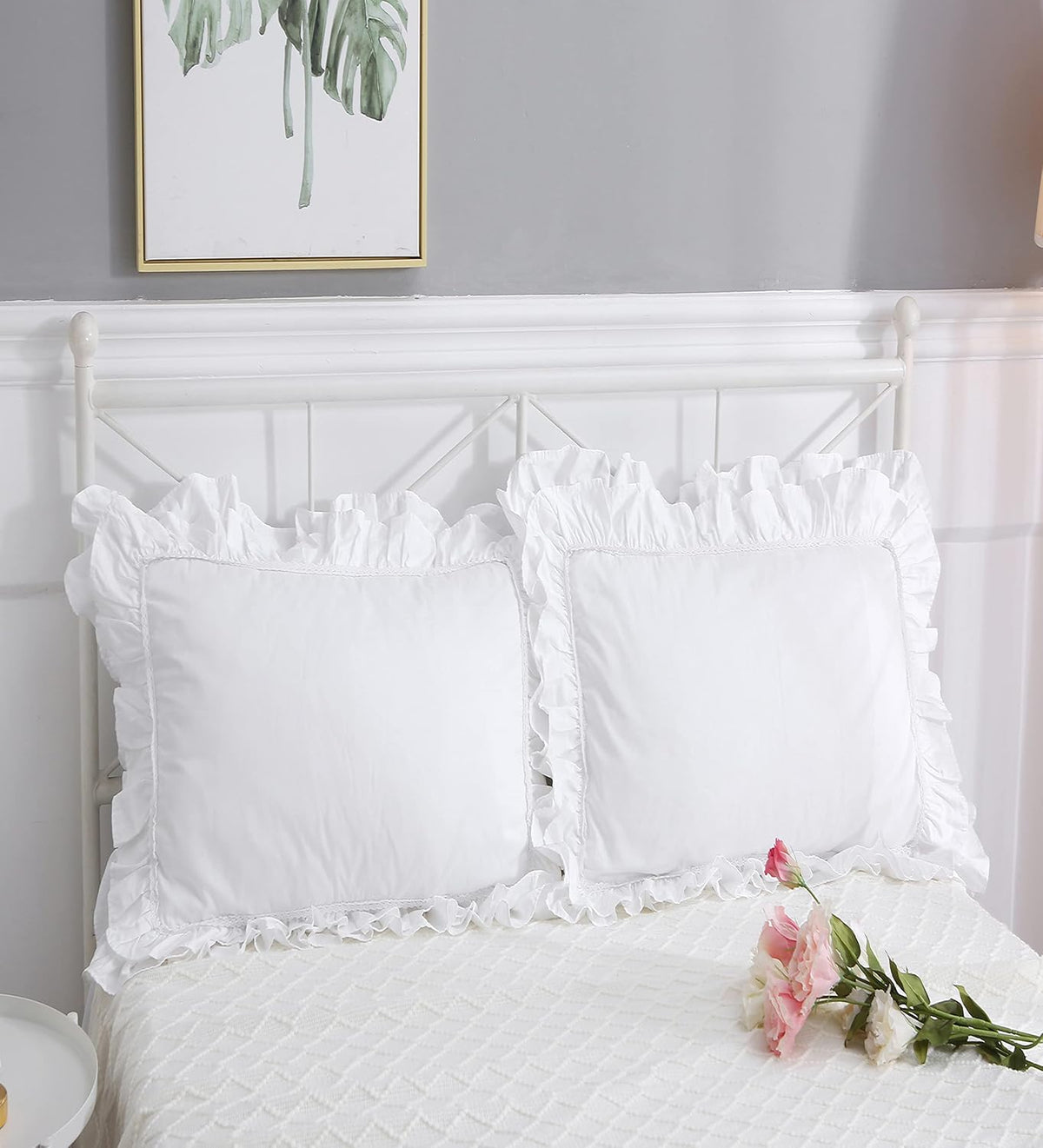 Meaning4 ruffled square cushion cover angled perspective shot