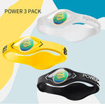 Packaging overview of the original genuine Power Balance 3-pack bundle.