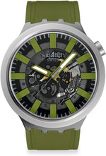 Swatch Big Bold Irony watch front view showing green dial