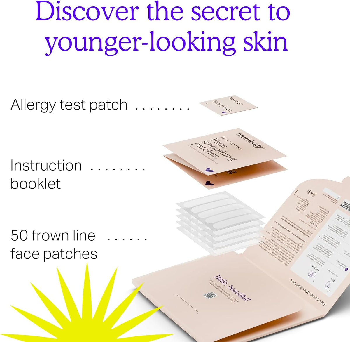 BLUMBODY Forehead Wrinkle Patches - Anti-Wrinkle Facial Patches to Smooth Fine Lines on Forehead & Between Eyes - Non-Silicone Face Tape - Comfortable Overnight Use (Up to 60-Day Supply) - Image 4