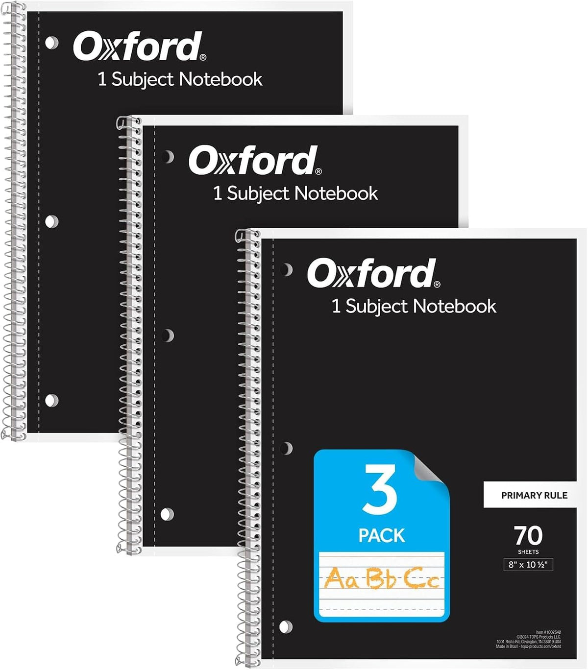 Oxford spiral notebook bundle packaged for kids practice