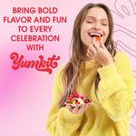 Close up view of authentic USA imported Yumkit assorted confections
