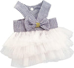 Clopon small dog girl costume fancy ruffle tutu dress fabric details