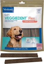 Virbac C.E.T.(R) VEGGIEDENT(R) Flex Tartar Control Chews for Dogs - Multifunctional to Support Joint Health, VOHC Approved - Small 11-22lbs - Image 9