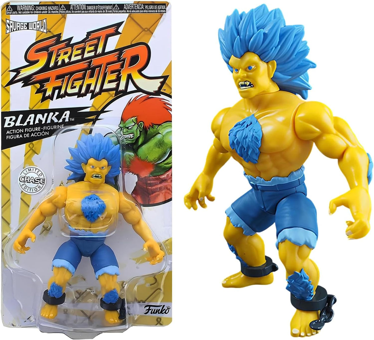 Funko Savage World Street Fighter Blanka Yellow Chase Figure front view collectible