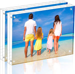 Meetu Acrylic Picture Frame 4x6,Clear Freestanding Double Sided 20mm Thickness Frameless Magnetic Photo Frames Desktop Display with Gift Box Package(5 Pack) - Image 10