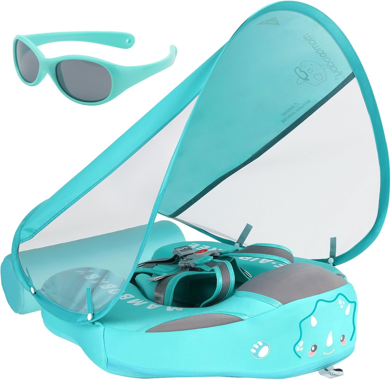 Gt-Wheel Mambobaby baby swim float with turquoise canopy