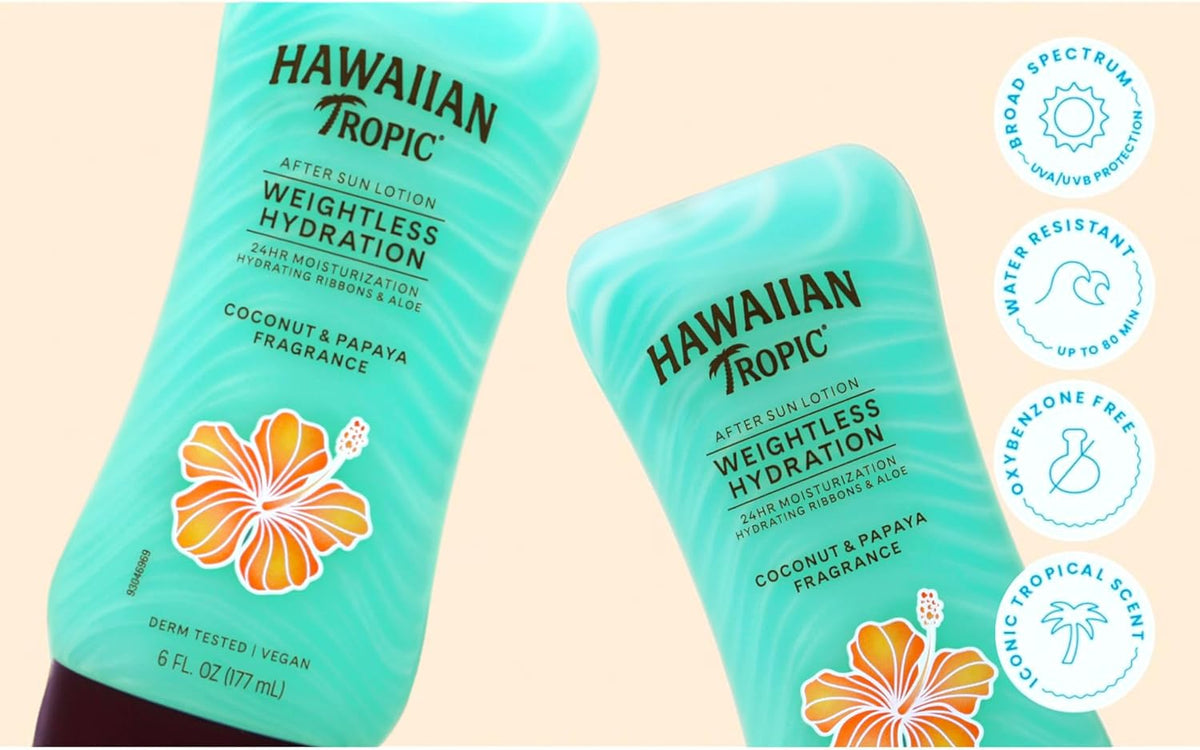 Hawaiian Tropic after sun lotion texture demonstration
