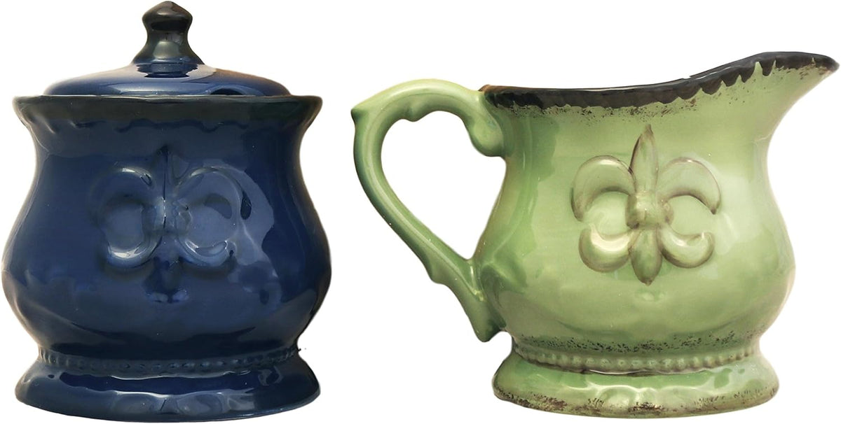 ACK Tuscany ceramic cream and sugar set front view