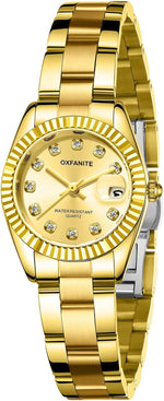 Watches for Women, Fashion Small Gold Analog Quartz Waterproof Stainless Steel Ladies Wrist Watches, with Date Dainty Diamond Luxury Dress Women Watch - Image 9