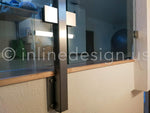 Inline Design square glass clamp angled perspective with rubber gaskets