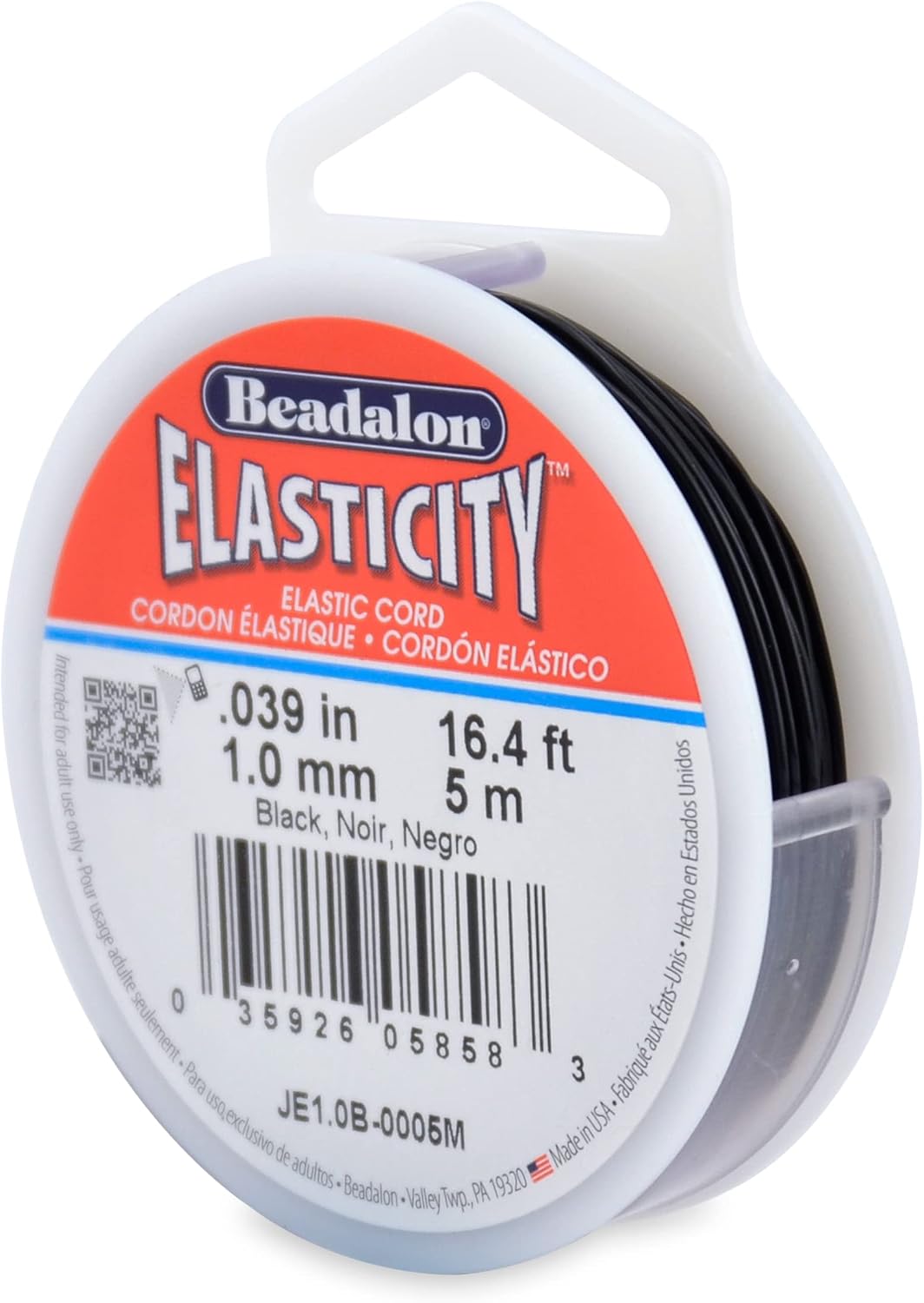 Beadalon stretch cord front view spool packaging