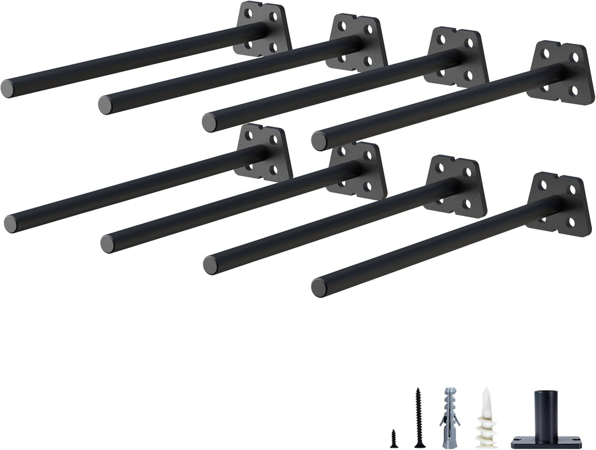 NEODROP 6-Pack 4 Inch Hidden Floating Shelf Bracket, Heavy Duty Blind Shelf Support Hardware | Invisible Wall Brackets for Kitchen, Fireplace Mantel Wood Shelves | Black Powder Coated Solid Steel - Image 11
