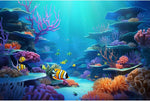 Underwater Aquarium Background Coral Reef Tropical Fish Terrarium Background Deep Blue Ocean Sea Sunbeams Aquatic Plants Fish Tank Backdrop Poster Wallpaper Decorations Vinyl 24x16in - Image 15