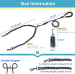 BAAPET dual pet leash system showcasing the three hundred and sixty degree tangle free swivel connector.