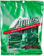 Andes peanut free gluten free mint chocolate packaging details and ingredients