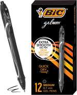 BIC Gelocity Quick Dry Blue Gel Pens, Medium Point, 0.7 mm, 12-Count Pack | Full Grip Design, Smooth Writing Experience, Retractable Clip, Ideal for Students and Teachers, School Supplies - Image 12