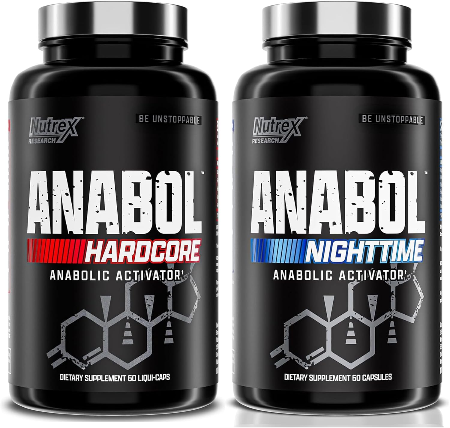 Nutrex Research Anabol Hardcore and Nighttime Muscle Builder Bundle front bottle view buy online