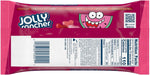 Cherry strawberry and watermelon flavored chewy candies close up