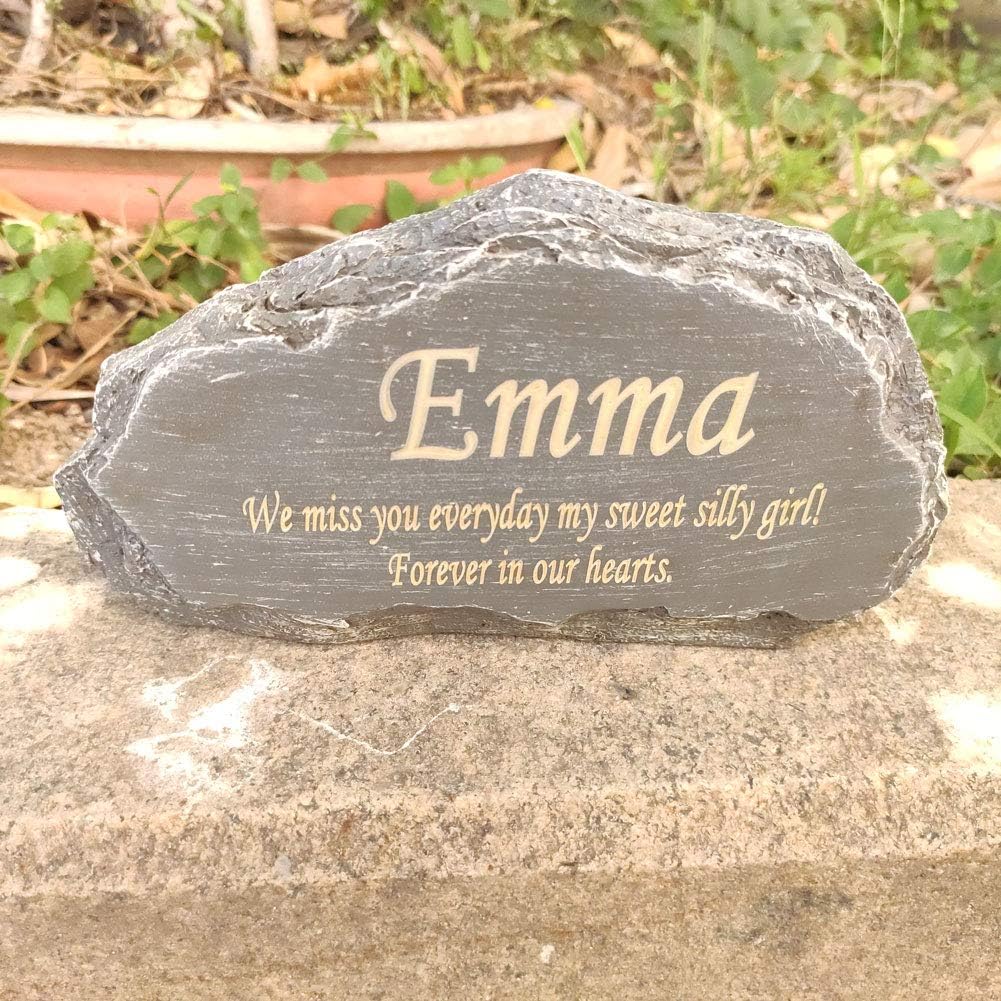 Marytumm personalized pet memorial stone front view for garden