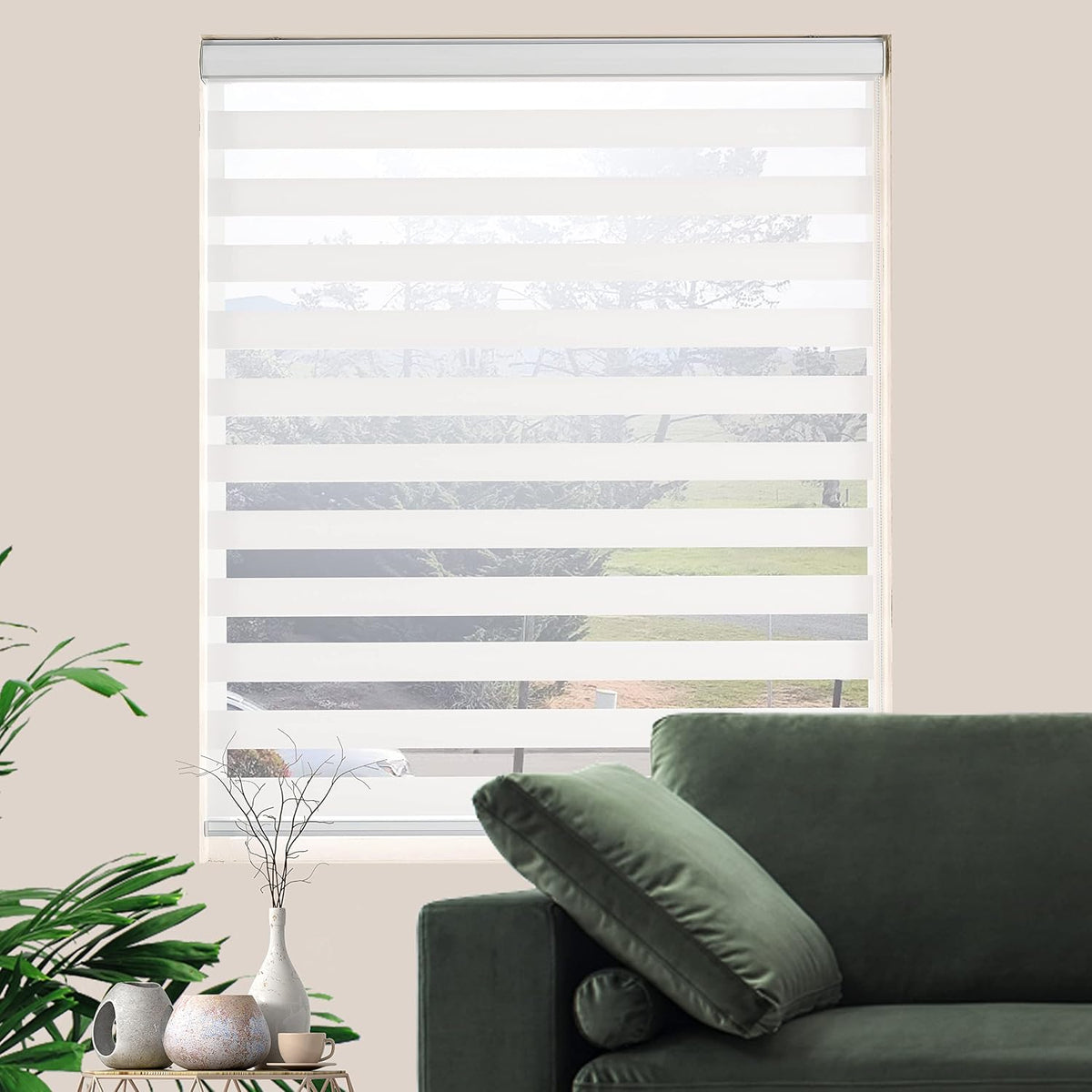 Blinds for Windows, Dual Layer Zebra Blinds & Light Filtering Roller Shades for Living Room and Basement, (Maximum Height 72inch, Grey, Width 20 inch) - Image 10