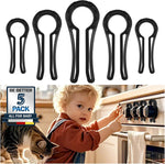 Mcotop gas stove knob locks 5 pack front view black safety covers