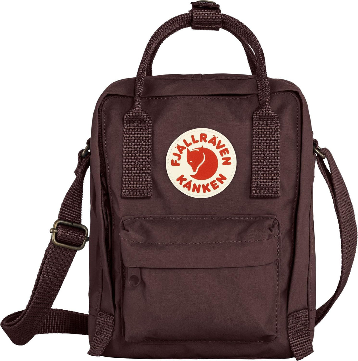 Fjallraven Kanken Sling top handles and snap closure