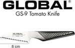 Global GS-9 silver serrated blade close up