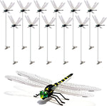 12 Pack Dragonfly Clips, Fake Dragonflies with Stakes, Realistic Plastic Dragonfly Garden Decorations, Fly Deterrent Clips for Hats, Pets, Horses, Deer, Yard, Patio, Indoor & Outdoor Decor - Image 11